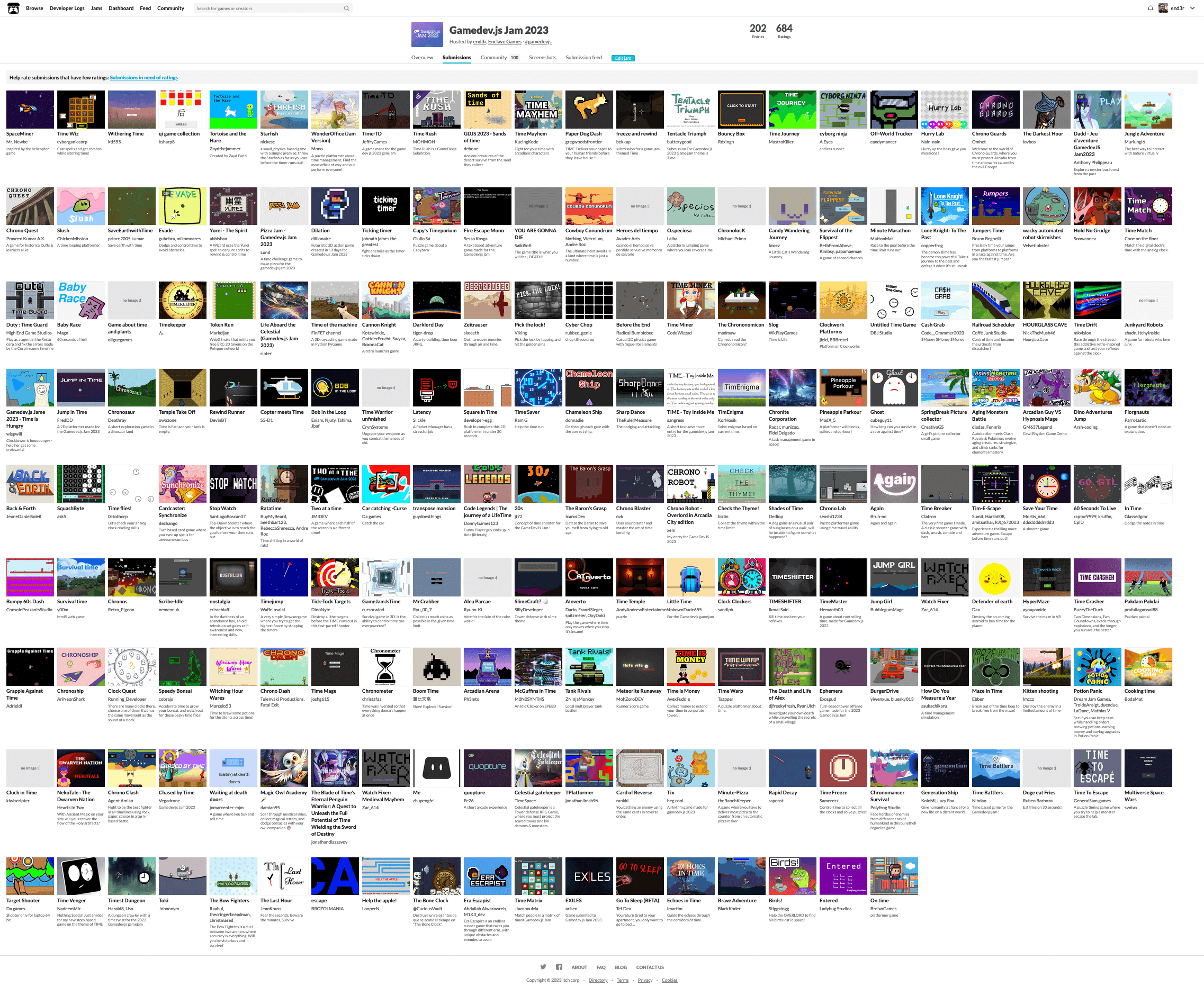 Enclave Games - Monthly April 2023 - Gamedev.js Jam 2023 entries