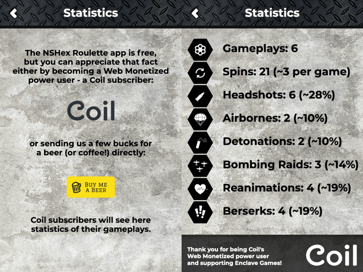 Enclave Games - NSHex Roulette: Web Monetization