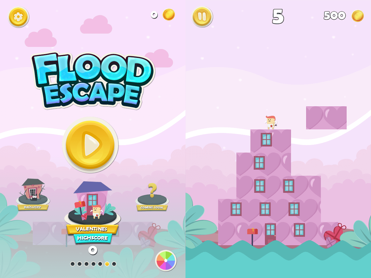 Flood Escape - Valentine's Day cover and gameplay